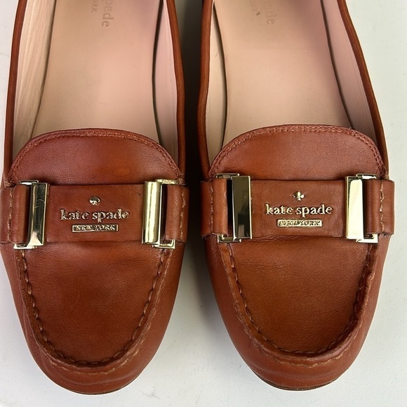 Kate Spade Slip-On Brown Leather Loafers Flats Size 9 - Picture 3 of 10